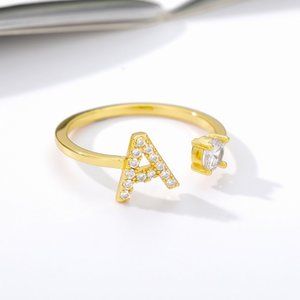 Letter A creative open ring